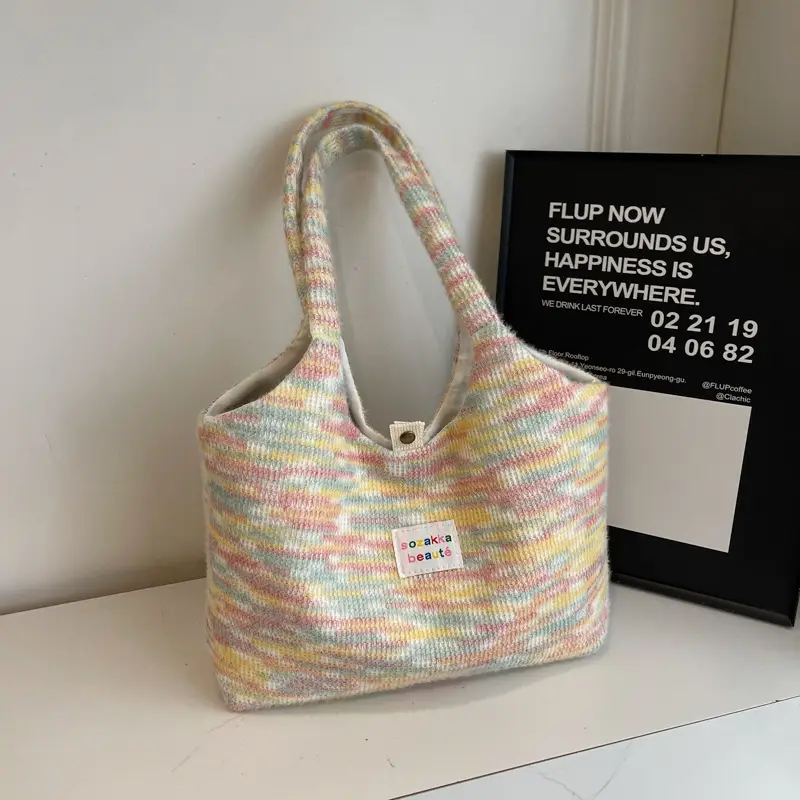 Winter Plush Shoulder Bag Women Large Capacity Japanese Style - Image 3