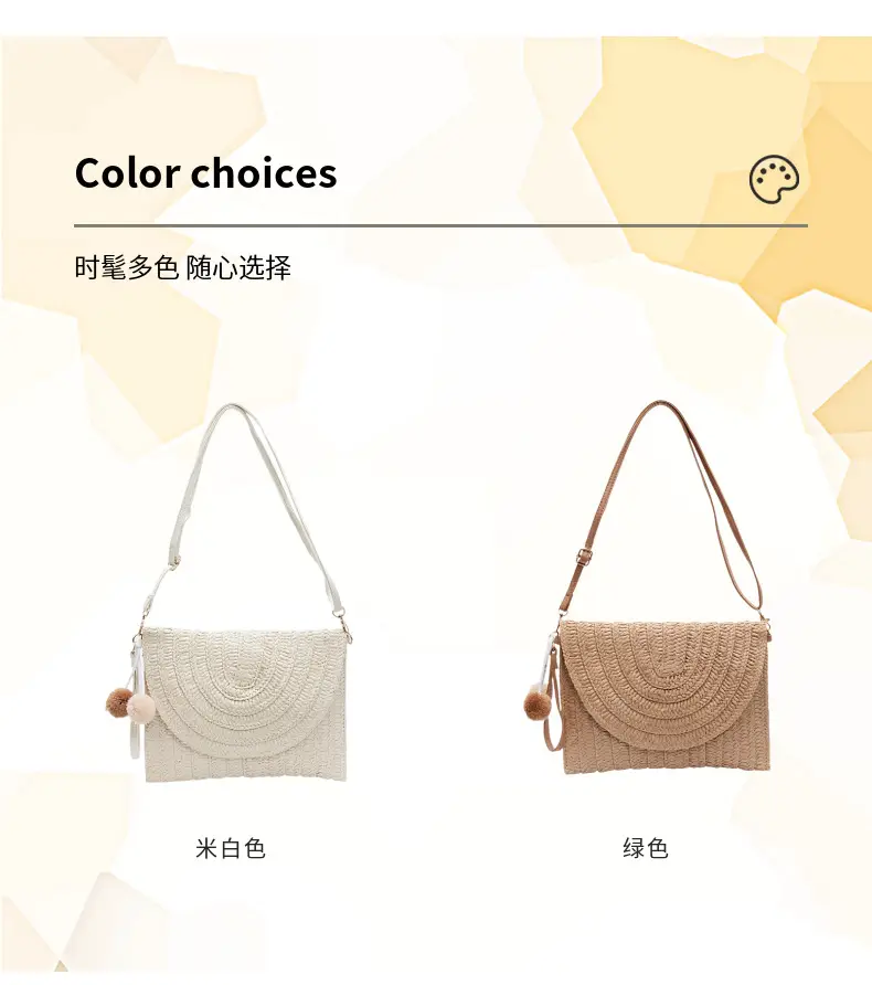 Hand-Woven Straw Crossbody Bag for Women Large Capacity — feature 5