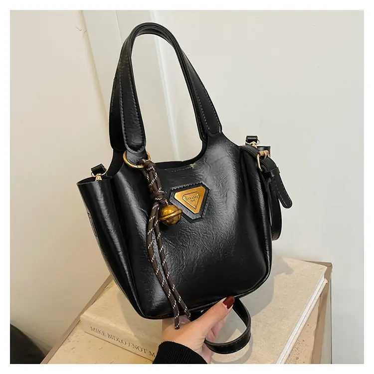 Black Leather Crossbody Bag for Women 2024 Winter Style - Image 4