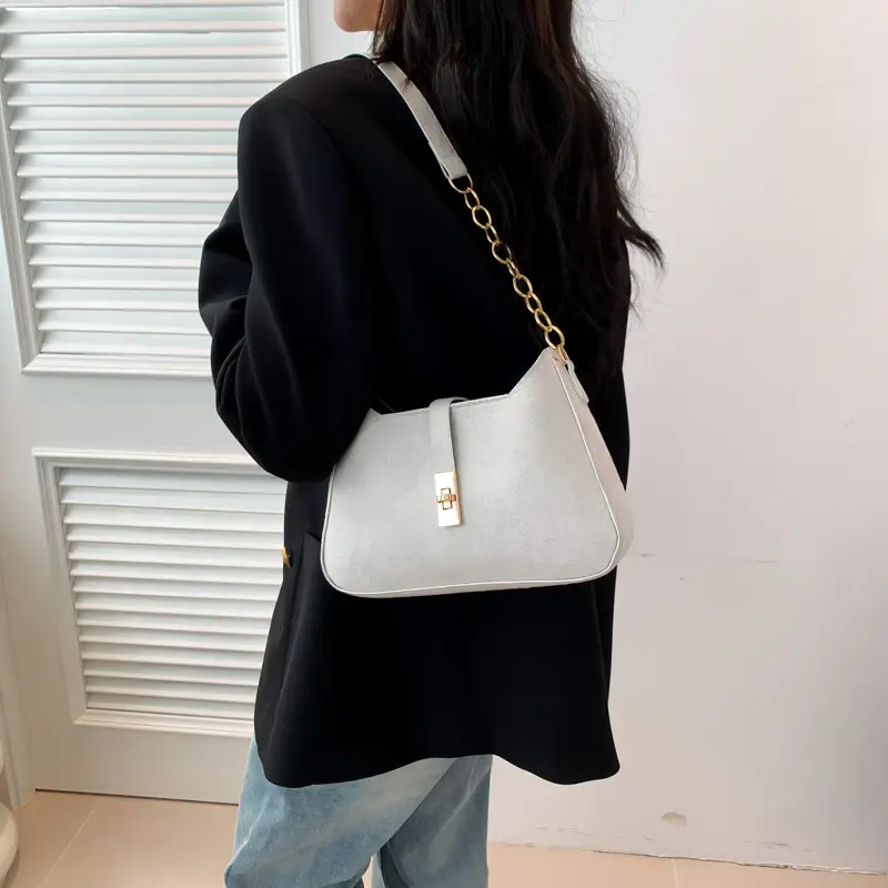 Black Gold Chain Shoulder Crossbody Bag for Women
