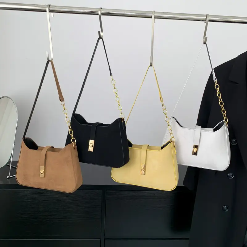 Black Gold Chain Shoulder Crossbody Bag for Women
