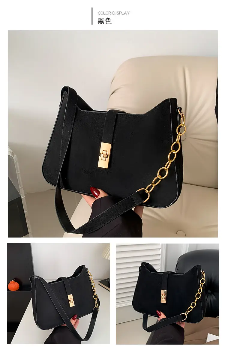 Black Gold Chain Shoulder Crossbody Bag for Women — feature 20