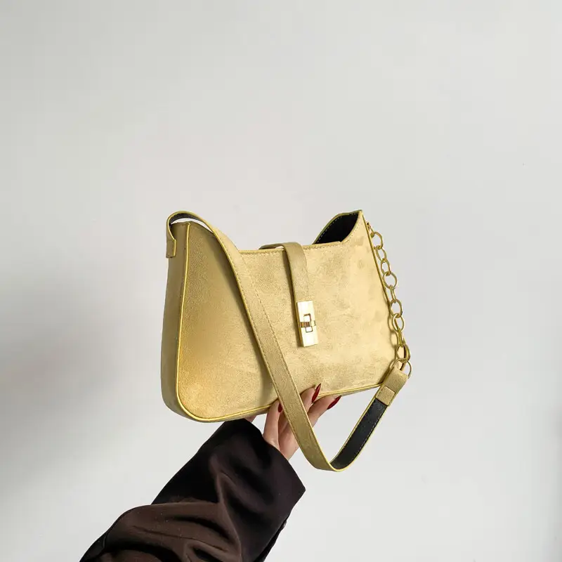 Black Gold Chain Shoulder Crossbody Bag for Women