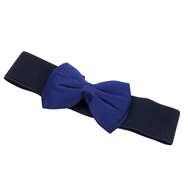 Women's Maroon 3D Bow Elastic Waist Belt — feature 45