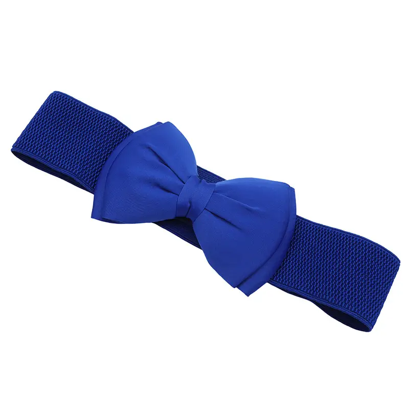Women's Maroon 3D Bow Elastic Waist Belt — feature 46