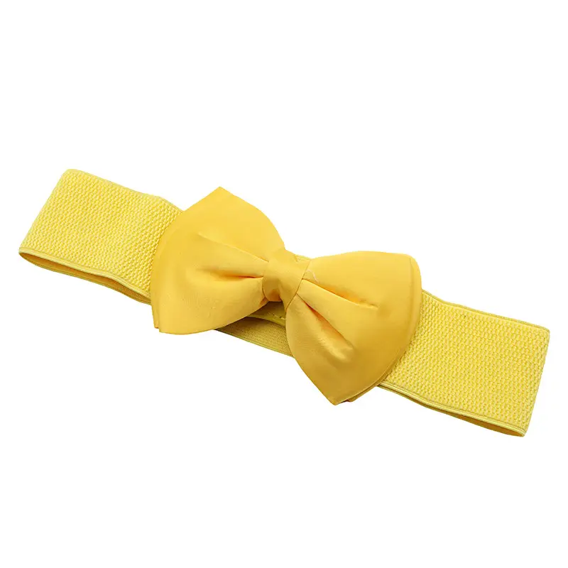 Women's Maroon 3D Bow Elastic Waist Belt — feature 47