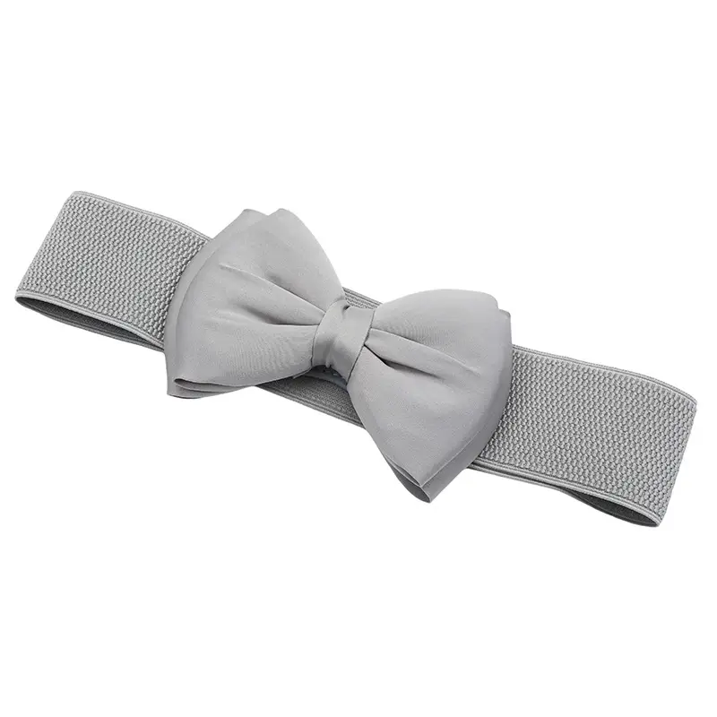 Women's Maroon 3D Bow Elastic Waist Belt — feature 48