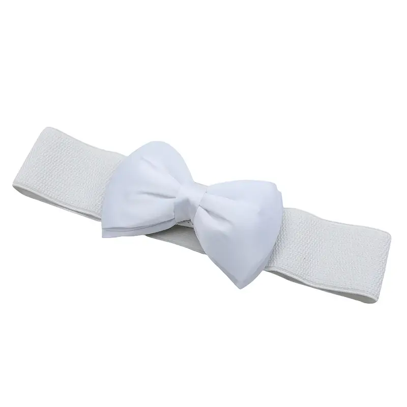 Women's Maroon 3D Bow Elastic Waist Belt — feature 49