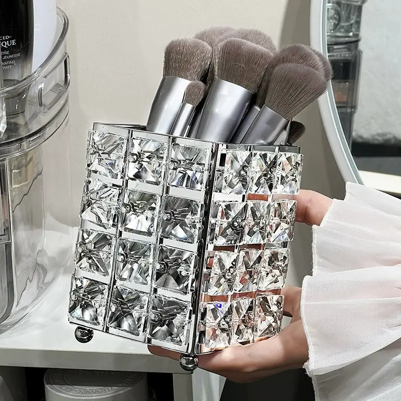 Luxury Sparkly Makeup Brush Storage Box Large Capacity - Image 5