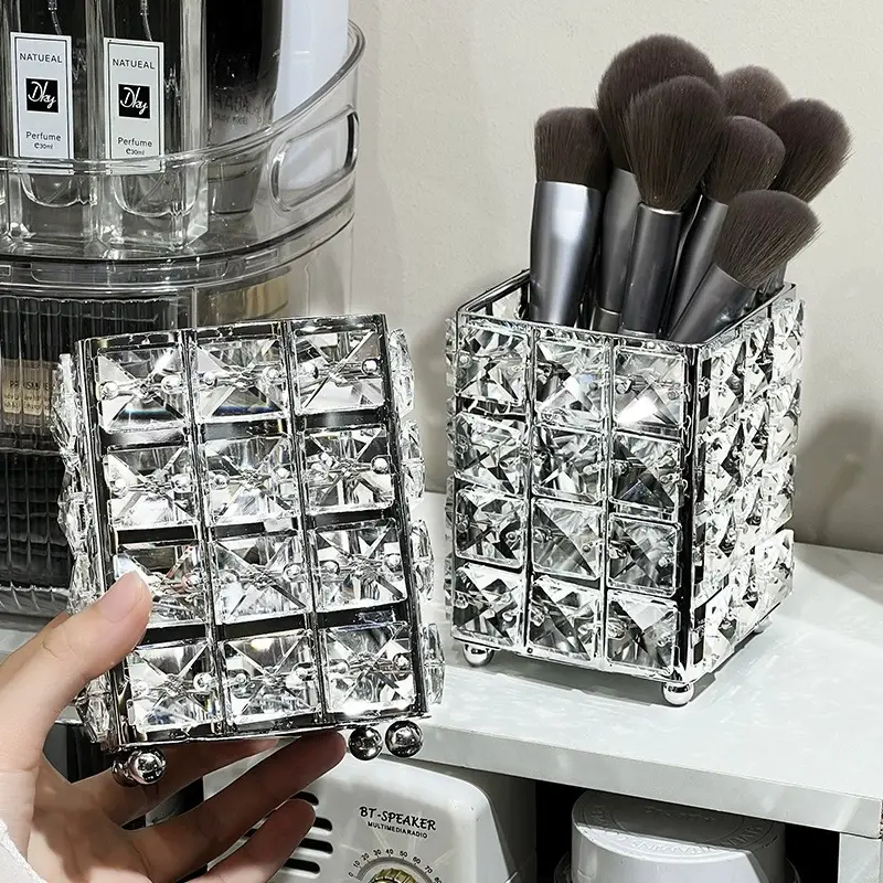 Luxury Sparkly Makeup Brush Storage Box Large Capacity - Image 6