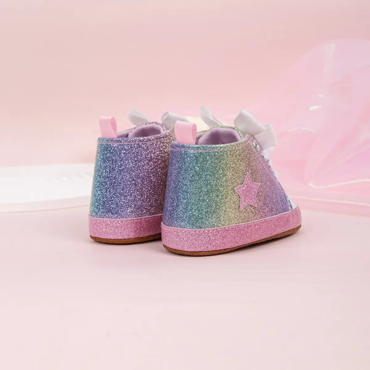 Pink Leopard Print Baby Shoes with Bow — feature 11
