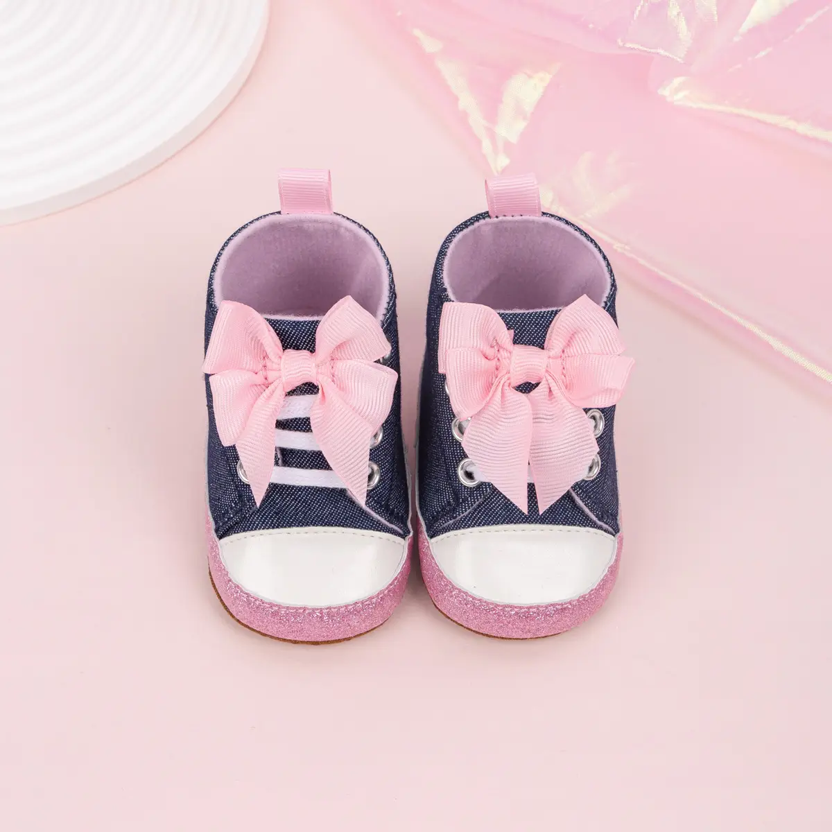 Pink Leopard Print Baby Shoes with Bow — feature 28