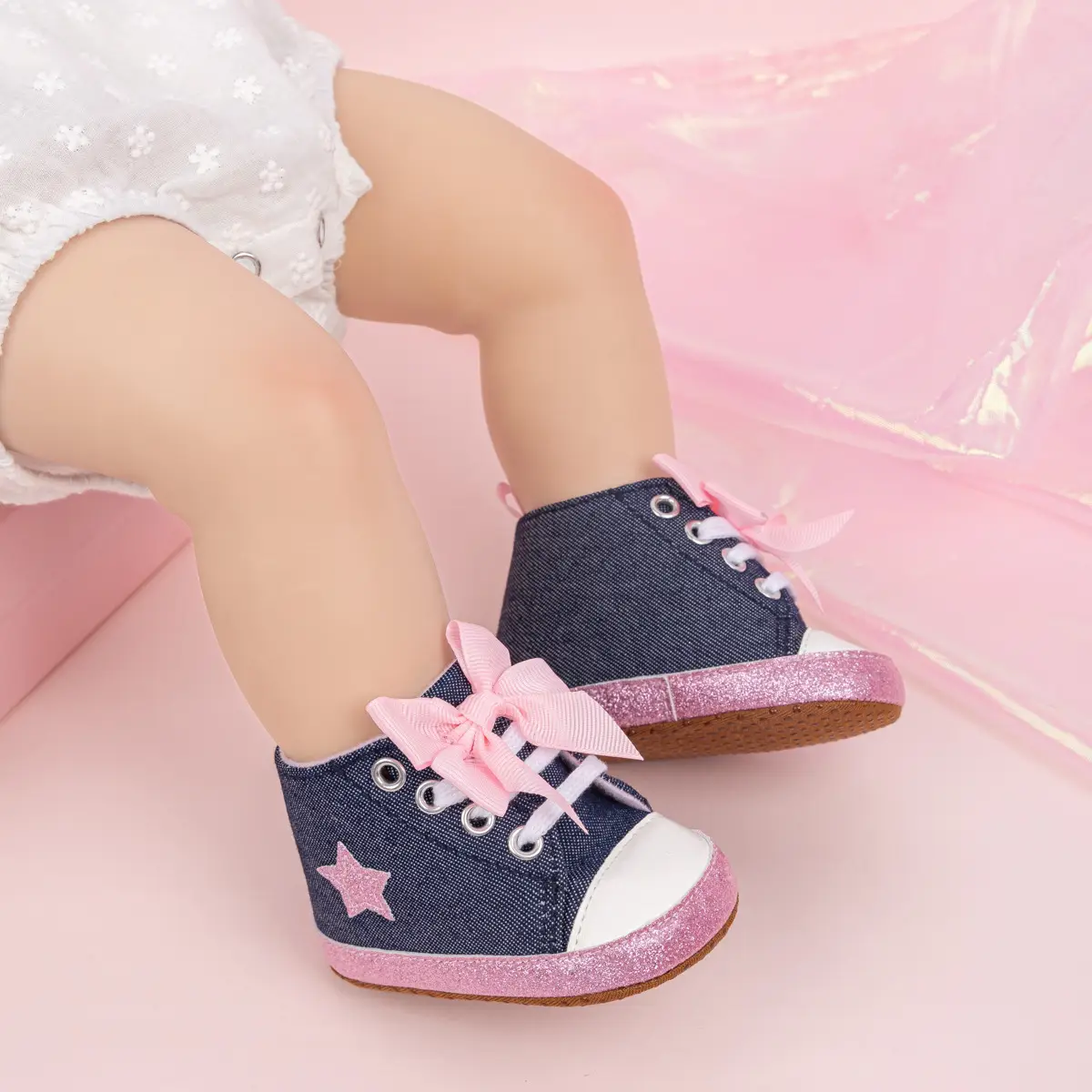 Pink Leopard Print Baby Shoes with Bow — feature 31