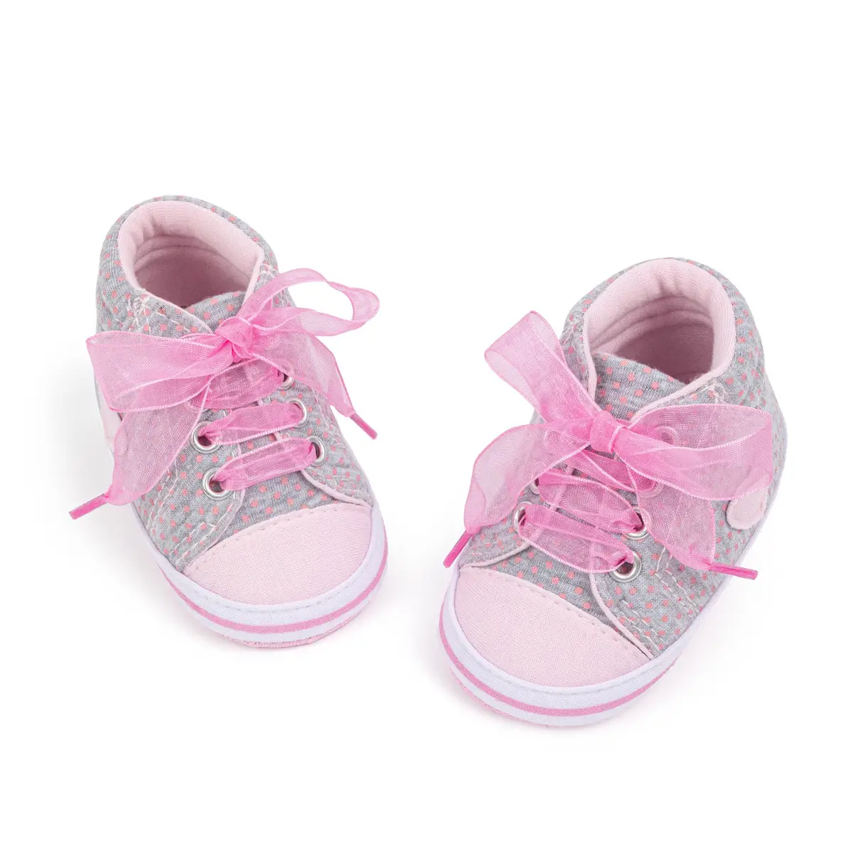 Pink Bow Baby Sneakers for Girls Non-Slip Soft Bottom