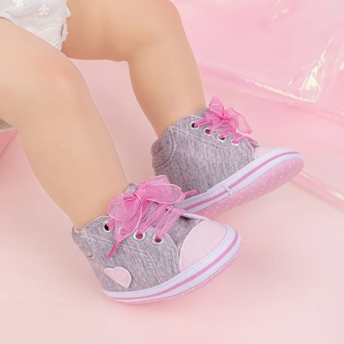Pink Bow Baby Sneakers for Girls Non-Slip Soft Bottom — feature 13