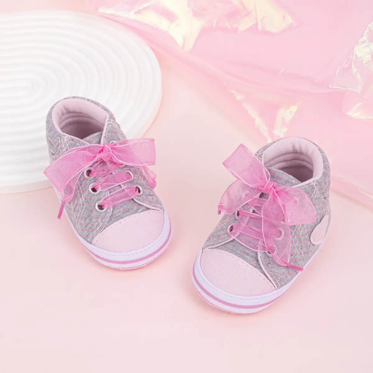 Pink Bow Baby Sneakers for Girls Non-Slip Soft Bottom — feature 4