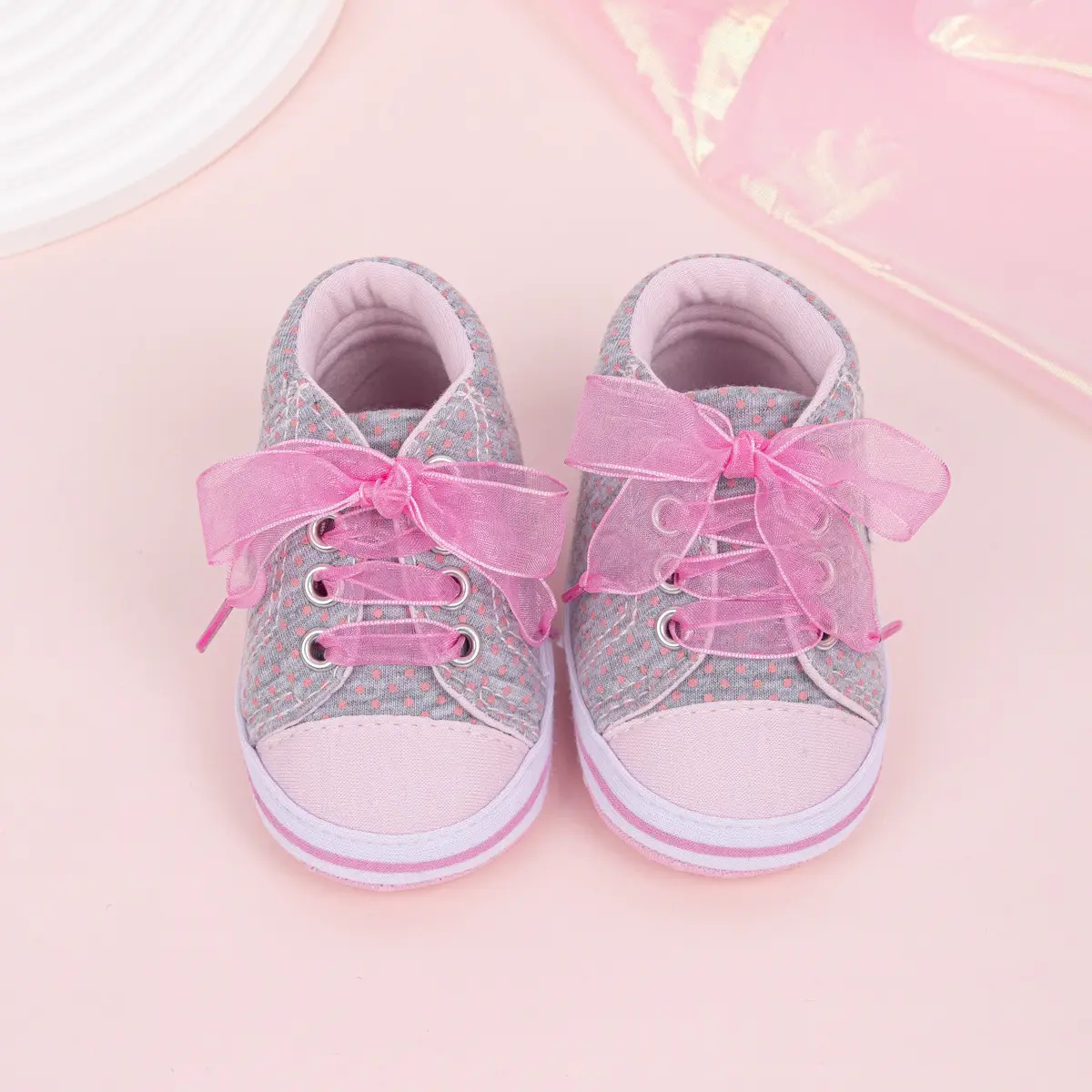 Pink Bow Baby Sneakers for Girls Non-Slip Soft Bottom — feature 8