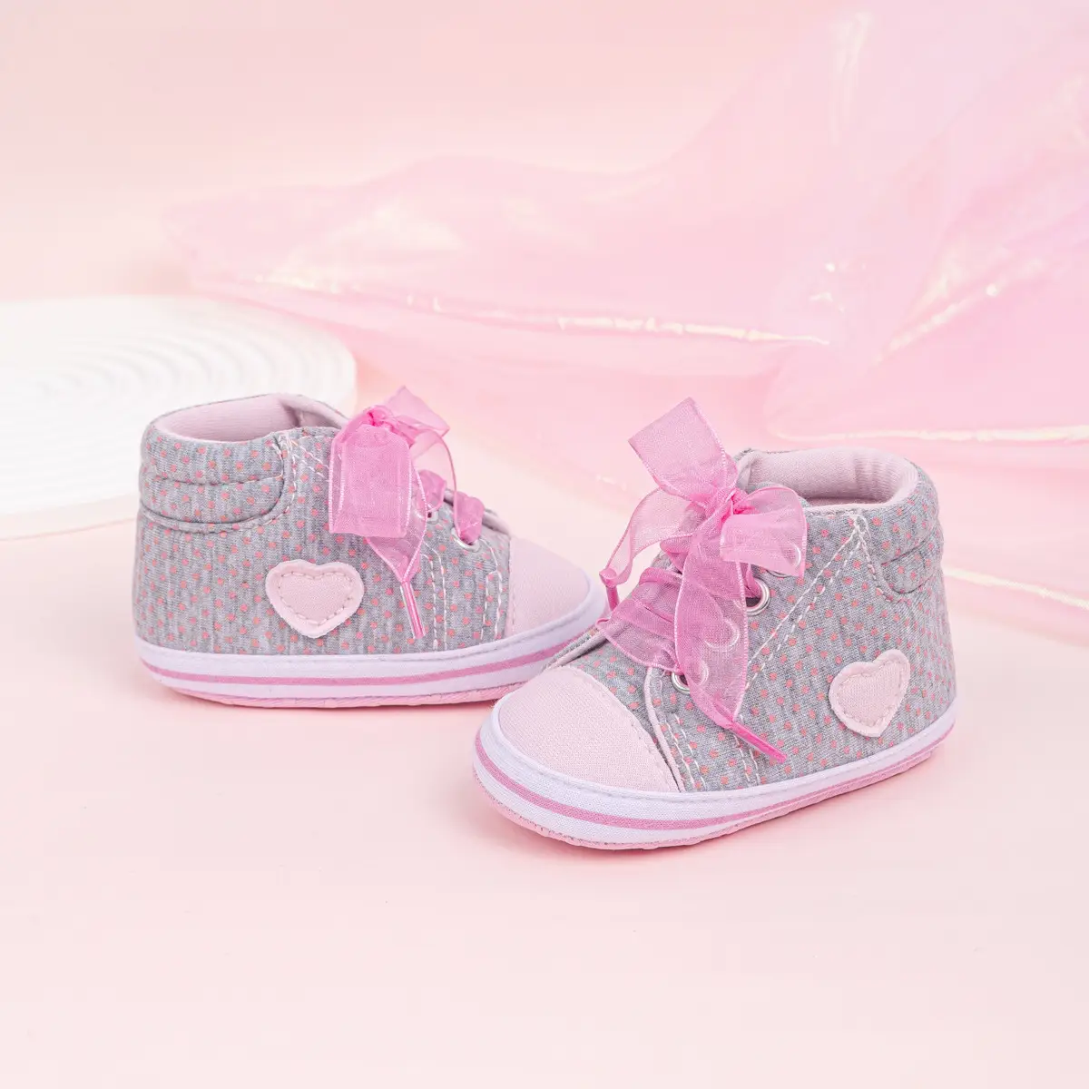 Pink Bow Baby Sneakers for Girls Non-Slip Soft Bottom — feature 9