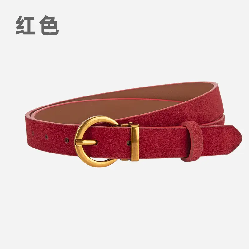 Women's Frosted Anti-Velvet Belt Round Pin Buckle - Image 2