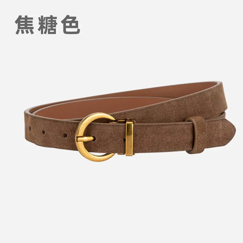 Women's Frosted Anti-Velvet Belt Round Pin Buckle - Image 3