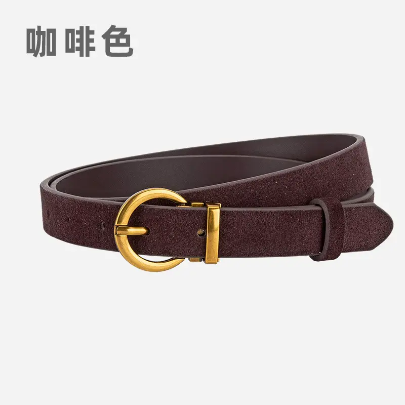 Women's Frosted Anti-Velvet Belt Round Pin Buckle - Image 5