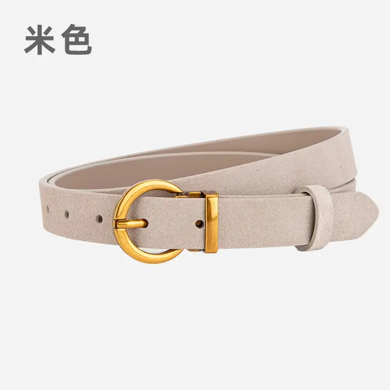 Women's Frosted Anti-Velvet Belt Round Pin Buckle - Image 6