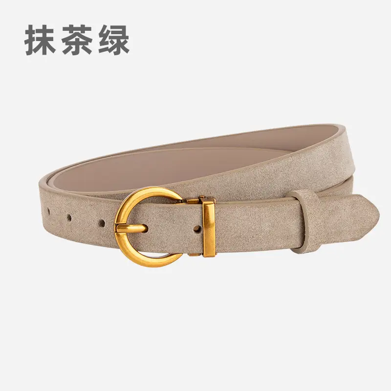 Women's Frosted Anti-Velvet Belt Round Pin Buckle - Image 7
