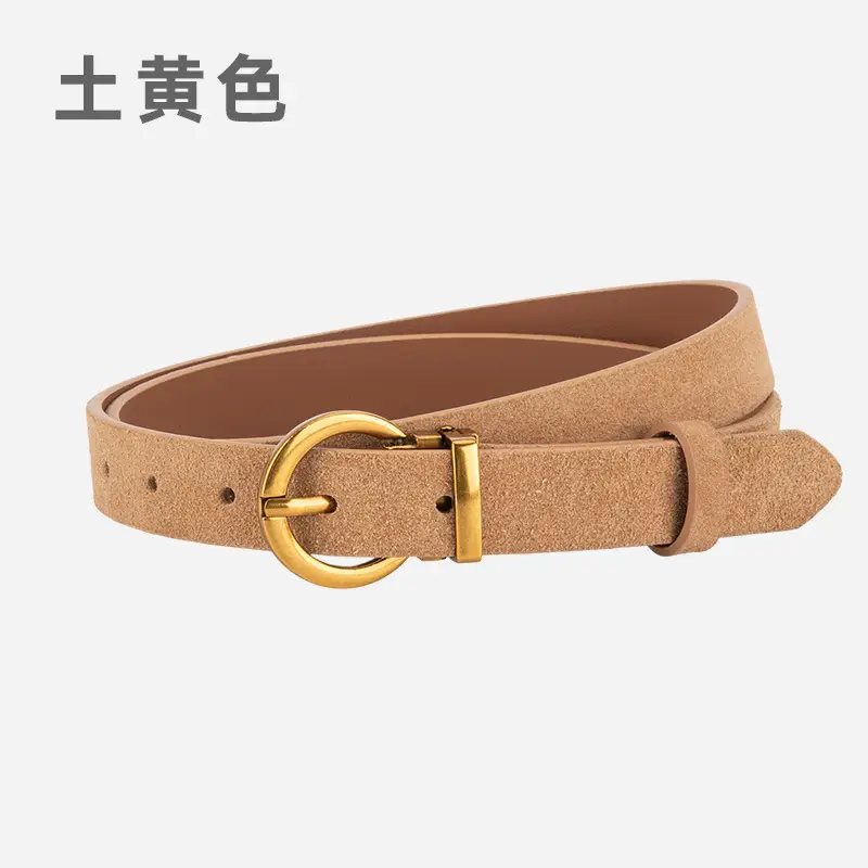 Women's Frosted Anti-Velvet Belt Round Pin Buckle - Image 8