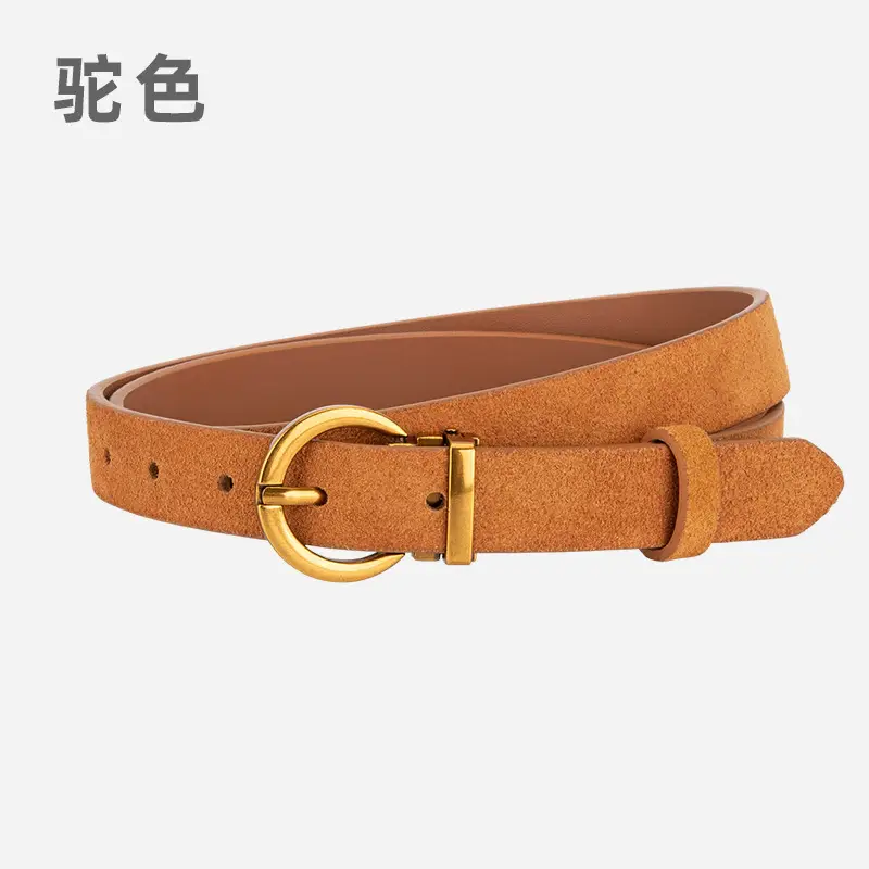 Women's Frosted Anti-Velvet Belt Round Pin Buckle - Image 9