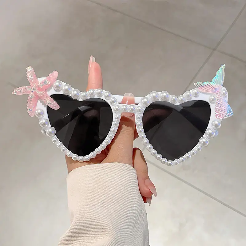 Love Pearl Starfish Sunglasses for Girls Party Wear - Image 8