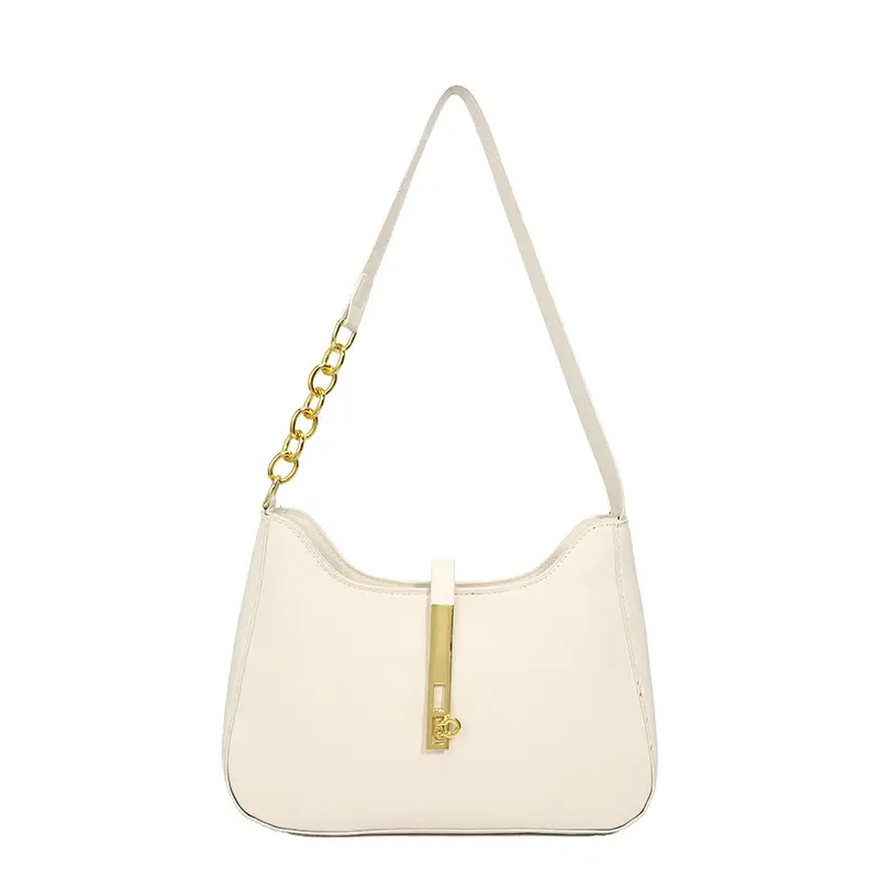 Black Korean Style Shoulder Bag with Gold Chain
