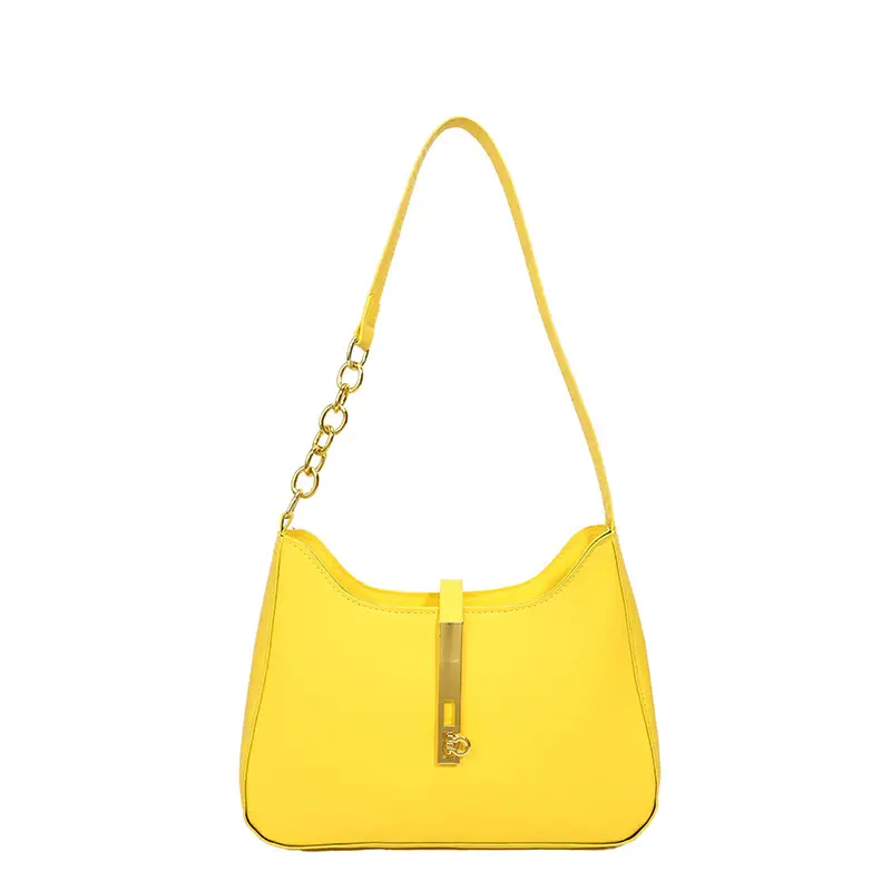 Black Korean Style Shoulder Bag with Gold Chain