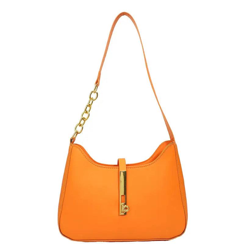 Black Korean Style Shoulder Bag with Gold Chain