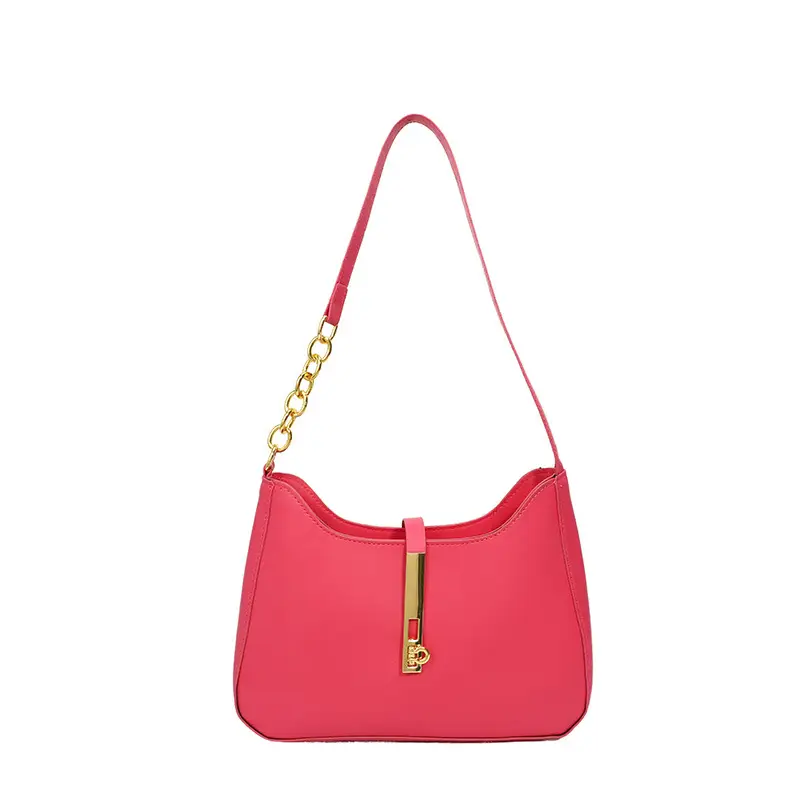 Black Korean Style Shoulder Bag with Gold Chain