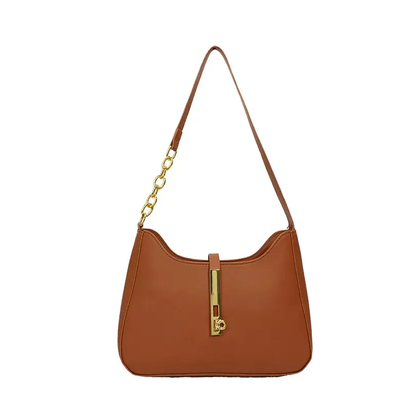 Black Korean Style Shoulder Bag with Gold Chain