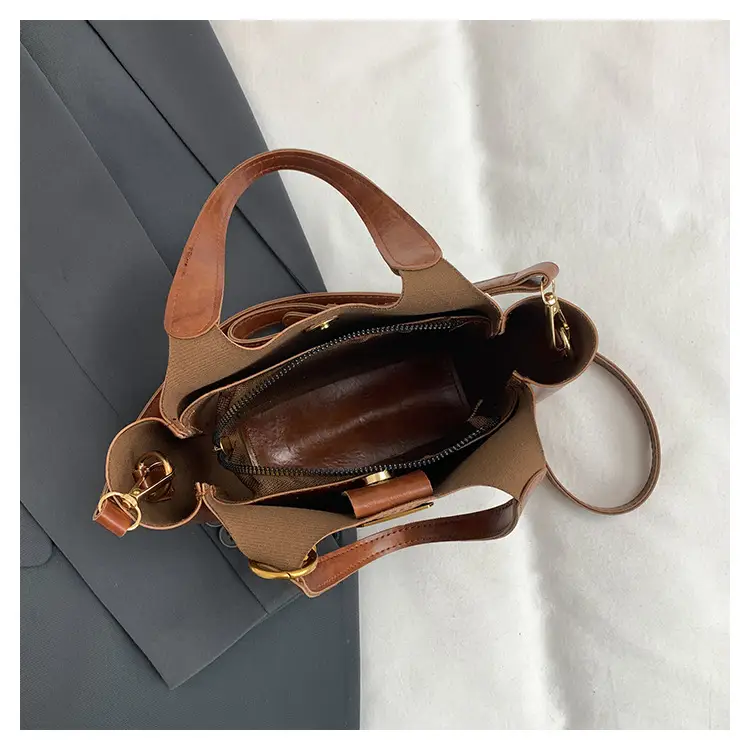Women Retro Brown Hand Bag K-Style 2025 — feature 9