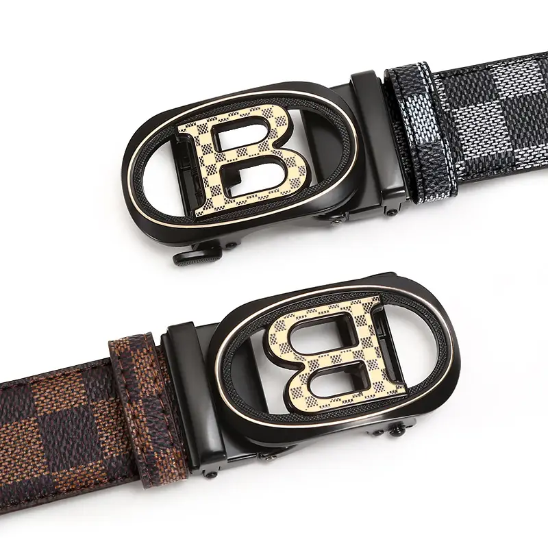 Men's Black H-Eye Buckle Belt with Logo - Image 5
