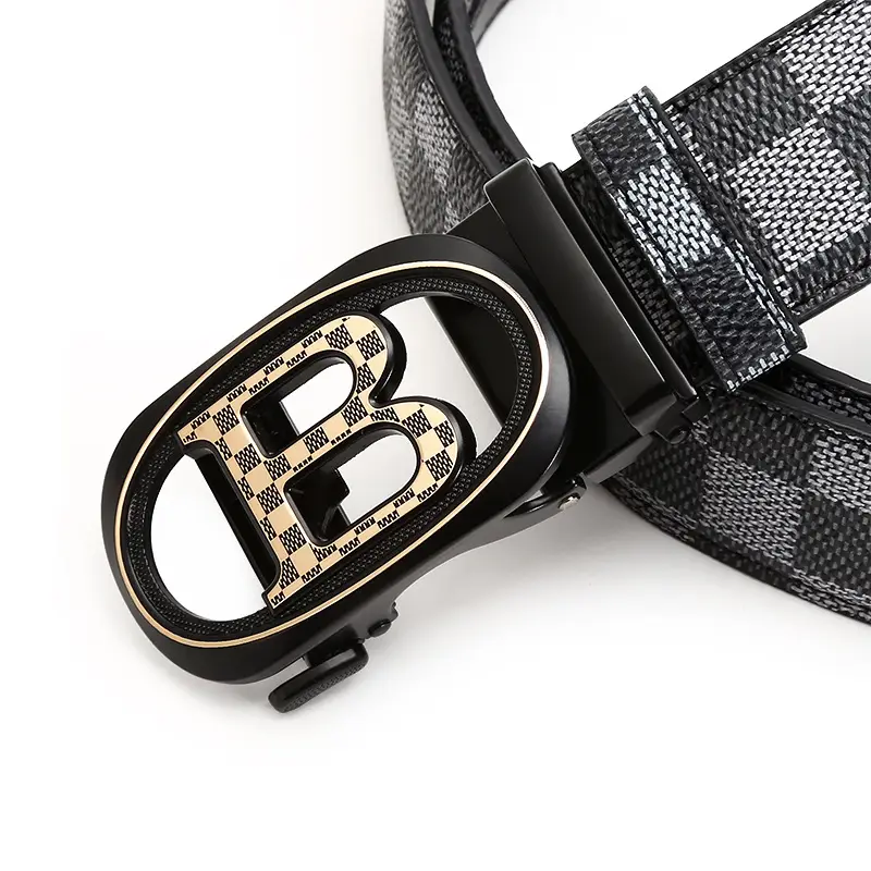 Men's Black H-Eye Buckle Belt with Logo - Image 7