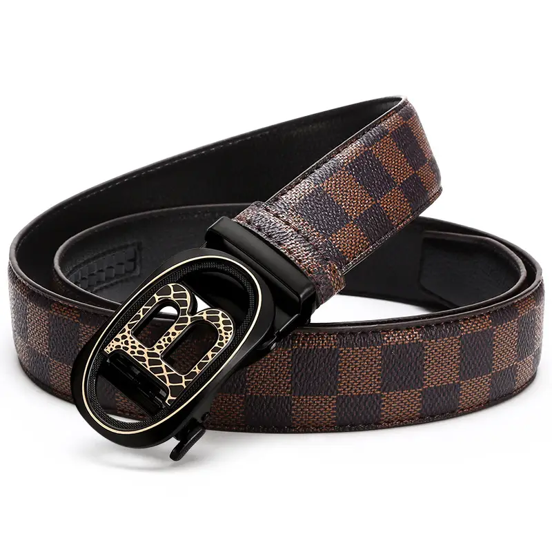 Men's Black H-Eye Buckle Belt with Logo - Image 3