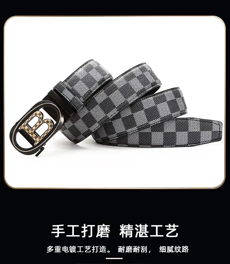 Men's Black H-Eye Buckle Belt with Logo — feature 3