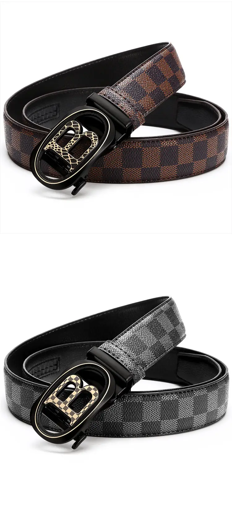 Men's Black H-Eye Buckle Belt with Logo — feature 8