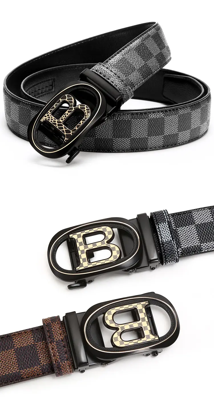 Men's Black H-Eye Buckle Belt with Logo — feature 9