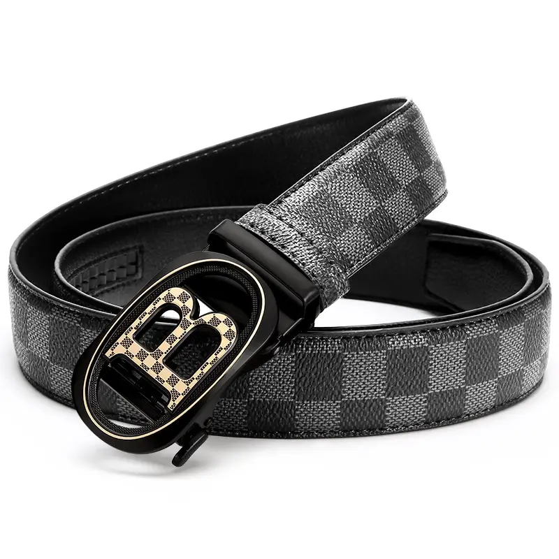 Men's Black H-Eye Buckle Belt with Logo - Image 2