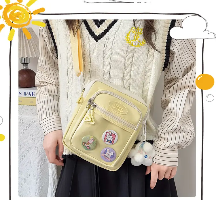 Women's Cute Japanese Candy Color Shoulder Bag Travel Satchel — feature 2