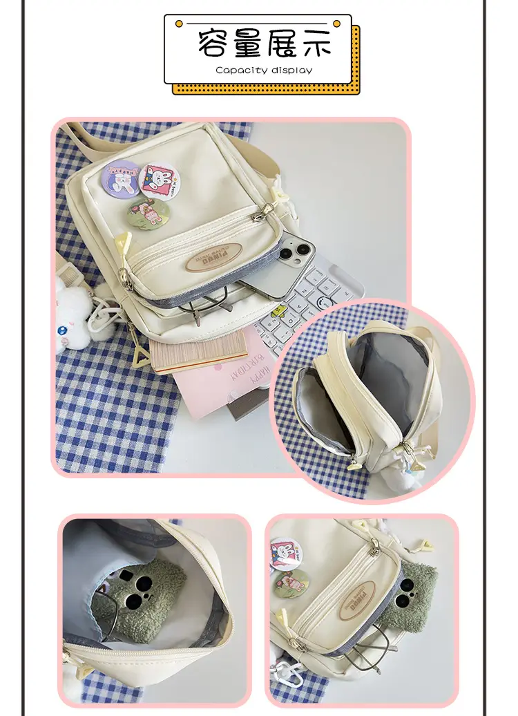Women's Cute Japanese Candy Color Shoulder Bag Travel Satchel — feature 5