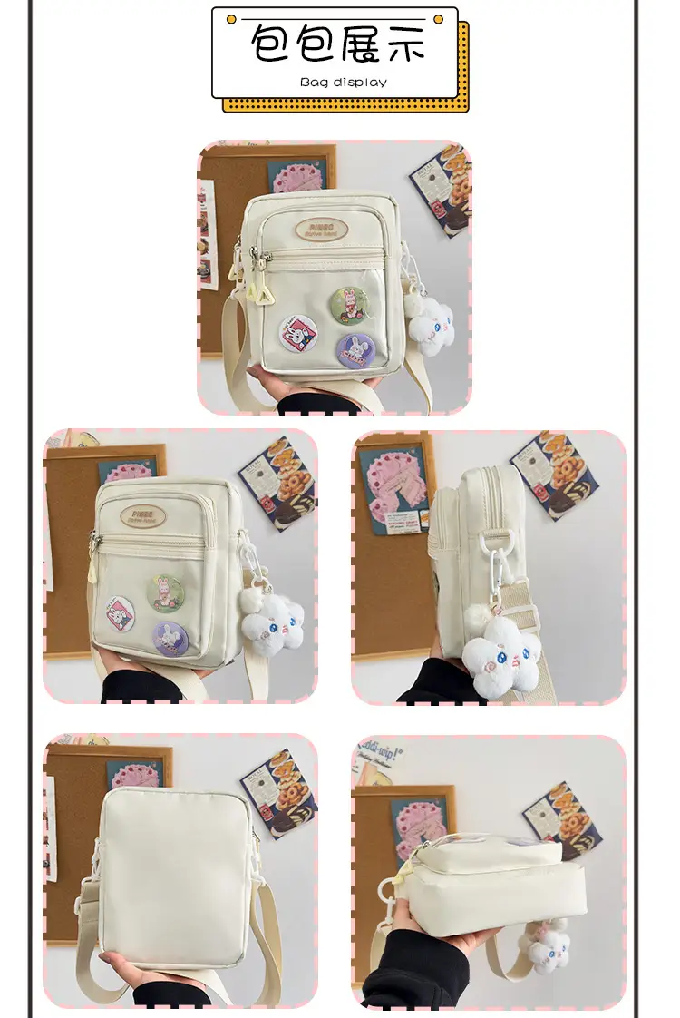 Women's Cute Japanese Candy Color Shoulder Bag Travel Satchel — feature 7