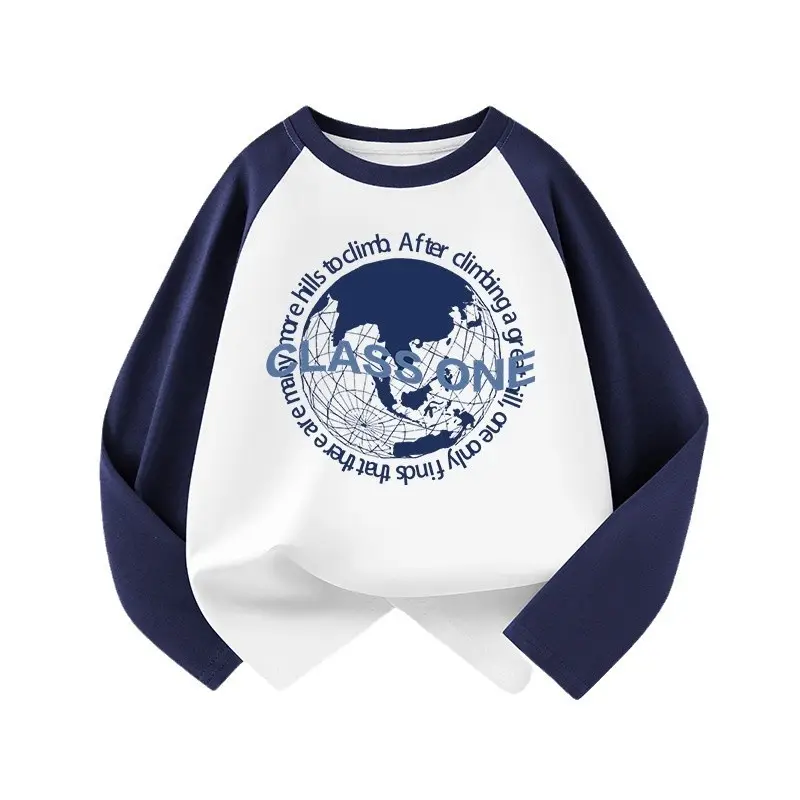 Pure Cotton Long Sleeve T-Shirt for Boys Light Blue