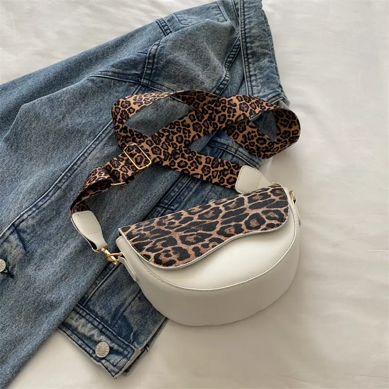 Leopard Print Saddle Bag with Wide Strap 2024 - Image 2