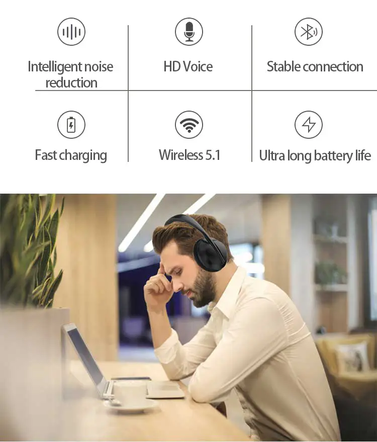 P733 Wireless Bluetooth Headset with Full Ear Support β feature 4