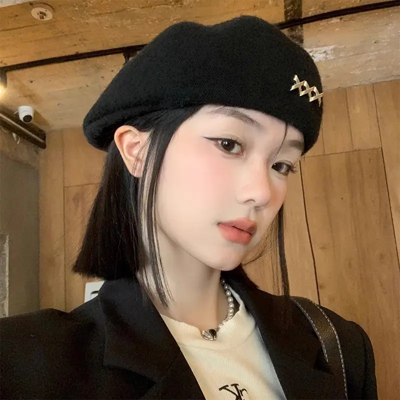 Women Wool Beret Warm Winter Cap Large - Image 14